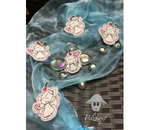 Stickserie Set "Engelchen" mit ITH - Anhänger & Herz